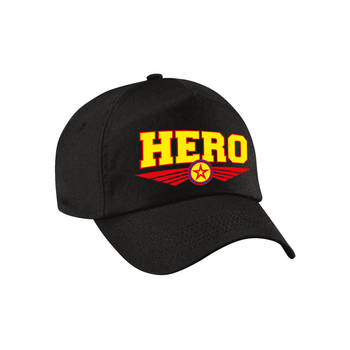 Hero tekst pet zwart voor volwassenen - baseball cap voor helden - Verkleedhoofddeksels