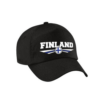 Finland landen pet / baseball cap zwart voor volwassenen - Verkleedhoofddeksels