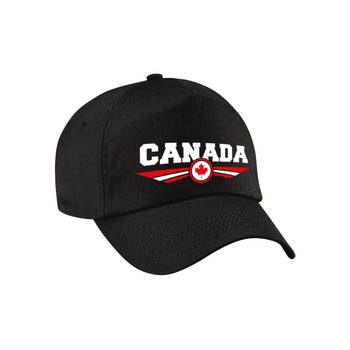 Canada landen pet zwart / baseball cap voor volwassenen - Verkleedhoofddeksels
