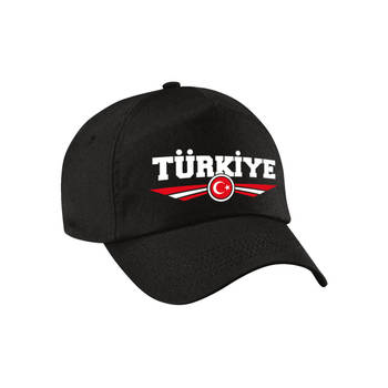 Turkije / Turkiye landen pet zwart / baseball cap voor kinderen - Verkleedhoofddeksels