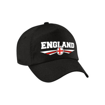 Engeland / England landen pet / baseball cap zwart voor kinderen - Verkleedhoofddeksels