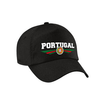 Portugal landen pet zwart / baseball cap voor volwassenen - Verkleedhoofddeksels