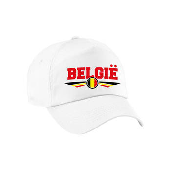 Belgie landen pet wit / baseball cap voor kinderen - Verkleedhoofddeksels