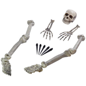 Horror thema kerkhof decoratie skelet/botten set - Feestdecoratievoorwerp