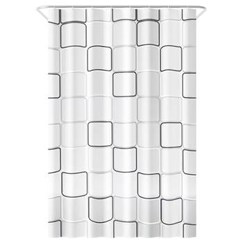 Loti Living Douchegordijn Anti Schimmel – Cube Design - Inclusief ringen - Polyester - Douchegordijn 120x200 cm
