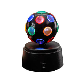 Disco party licht/disco bol - zwart - roterend - Multi kleurige LED verlichting - Discobollen