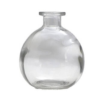 Chaks Bloemenvaas/flesvaas - helder glas - D12 x H14 cm - bolvaasje - Vazen