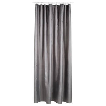 5Five Douchegordijn - grijs - polyester - 180 x 200 cm - inclusief ringen - Douchegordijnen