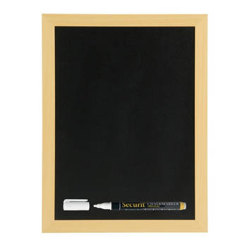 Zwart krijtbord/schoolbord met 1 stift 30 x 40 cm - Krijtborden