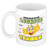 Bellatio Decorations cadeau mok voor trainer - grappig - keramiek - 300 ml - leukste trainer - feest mokken