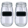 Weckpotten/inmaakpotten - 4x - 1.4L - glas - met beugelsluiting - incl. etiketten - Weckpotten
