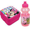 Disney Minnie Mouse lunchbox set voor kinderen - 2-delig - roze - kunststof - Lunchboxen