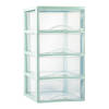 Plasticforte Ladeblokje/bureau organizer 4x lades - transparant/mintgroen - L26 x B36 x H49 cm - Ladeblok