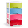 Plasticforte Ladeblokje/bureau organizer 4x lades - gekleurdA - L26 x B37 x H49 cm - Ladeblok