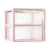 Plasticforte Ladeblokje/bureau organizer 2x lades - transparant/roze - L26 x B36 x H25 cm - Ladeblok