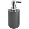 MSV Zeeppompje/dispenser Porto - PS kunststof - donkergrijs - 7 x 16 cm - 260 ml - Zeeppompjes