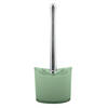 MSV Toiletborstel in houder/wc-borstel Aveiro - PS kunststof/rvs - groen/zilver - 37 x 14 cm - Toiletborstels