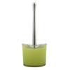 MSV Toiletborstel in houder/wc-borstel Aveiro - PS kunststof/rvs - limegroen/zilver - 37 x 14 cm - Toiletborstels