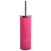 MSV Toiletborstel in houder/wc-borstel - metaal - fuchsia roze - 38 cm - Toiletborstels