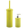 MSV Toiletborstel in houder 38 cm/zeeppompje set Industrial - metaal - appel/lime groen - Badkameraccessoireset