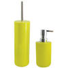 MSV Toiletborstel in houder 38 cm/zeeppompje set Moods - kunststof - lime/appel groen - Badkameraccessoireset