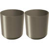 Prosperplast Plantenpot/bloempot Babylon - 2x - kunststof - buiten/binnen - titanium grijs - D29 x H29 cm - Plantenpotte