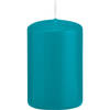 1x Kaarsen turquoise blauw 5 x 8 cm 18 branduren sfeerkaarsen - Stompkaarsen