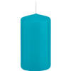 1x Kaarsen turquoise blauw 5 x 10 cm 23 branduren sfeerkaarsen - Stompkaarsen