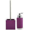 MSV Badkamer accessoires set - paars - zeeppompje/toilet/wc-borstel - Badkameraccessoireset