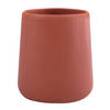 MSV Badkamer drinkbeker Malmo - Keramiek - terracotta - 8 x 10 cm - Tandenborstelhouders