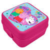 Peppa Pig broodtrommel/lunchbox voor kinderen - roze - kunststof - 14 x 8 cm - Lunchboxen