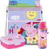 Peppa Pig lunchbox set voor kinderen - 3-delig - lila - incl. gymtas/schooltas - Lunchboxen