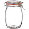 Urban Living Voorraadpot/bewaarpot - 1L - glas - met beugelsluiting - D10 x H17 cm - Voorraadpot