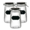 Weckpot/inmaakpot - 4x - 1.8L - glas - met beugelsluiting - incl. etiketten - Weckpotten