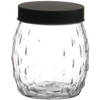 Urban Living Voorraadpot/bewaarpot Mora - 1.2L - glas - zwart - D13 x H15 cm - Voorraadpot