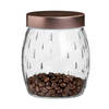 Urban Living Voorraadpot/bewaarpot Beau - 2L - glas - koperen deksel - D13 x H22 cm - Voorraadpot