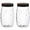 Urban Living Voorraadpot/bewaarpot Mora - 2x - 2L - glas - zwart - D13 x H22 cm - Voorraadpot