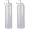 Urban Living Doseerfles/sausfles - 2x - kunststof - met schenktuit - 400 ml - 16 cm - Garneergerei