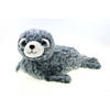 Creation pluche Zeehond knuffeldier - grijs/wit - liggend - 30 cm - Knuffel zeedieren