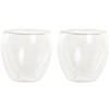 Items koffieglazen/theeglazen dubbelwandig - set 2x - espresso glazen - 100 ml - Koffie- en theeglazen