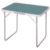 Sunnydays camping tafel - aluminium - opvouwbaar - blauw - L80 x B60 x H70 cm - Bijzettafels - Campingtafels