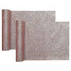 Santex Tafelloper op rol - 2x - rose goud glitter - 28 x 300 cm - polyester - Feesttafelkleden