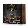 Twisted Whiskey Decanter - Complete Whisky Set Incl. Glazen en Stones - Inhoud 1L - Design Decanter - Whiskey Karaf -