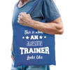 Bellatio Decorations cadeau tas trainer - katoen - blauw -This is what an awesome trainer looks like - Feest Boodschappe