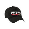 Polen / Polska landen pet / baseball cap zwart voor volwassenen - Verkleedhoofddeksels