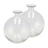 DK Design Bloemenvaas rond model - 2x - helder gekleurd glas - transparant - D13 x H15 cm - Vazen