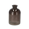 DK Design Bloemenvaas fles model - helder gekleurd glas - zwart - D11 x H17 cm - Vazen