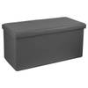 Atmosphera Poef/hocker/voetenbankje - opbergbox - grijs - PU/MDF - 76 x 38 x 38 cm - Poefs