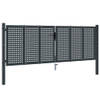 The Living Store Terraspoort 300x125 cm - Staal - Antraciet - 1 slot - 2 palen