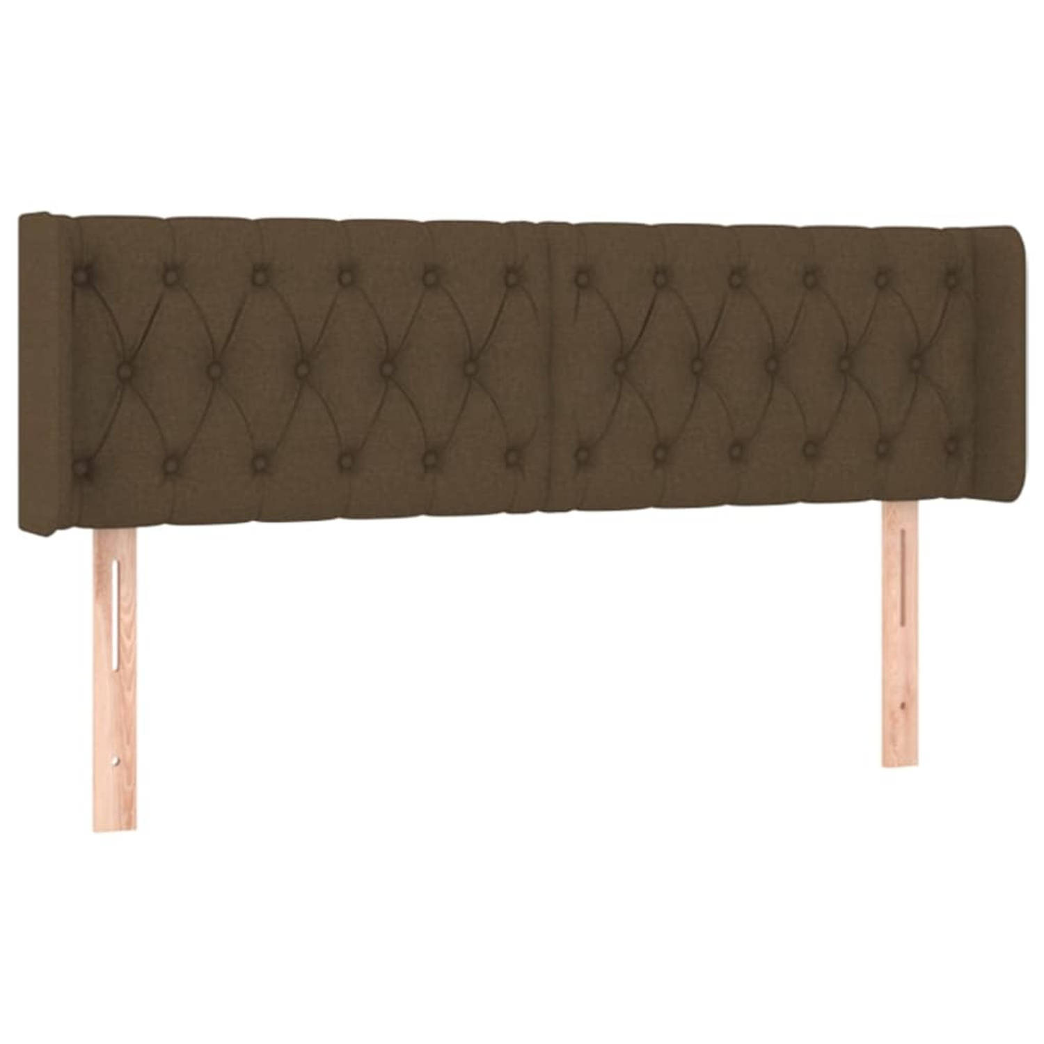 The Living Store Hoofdbord Trendy Donkerbruin - 163 x 16 x 78/88 cm - Duurzaam stof - Stevige houten poten